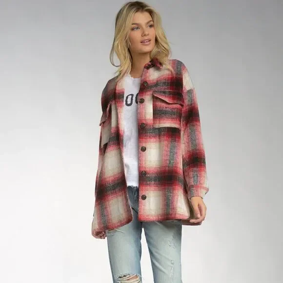 ELAN Riley Plaid Jacket / Shacket - Picture 6 of 13